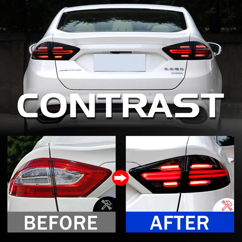 Ford Fusion Mondeo 2013-2016 HCMOTIONZ LED Tail lights 4 pcs Assembly Smoked HCMOTIONZ