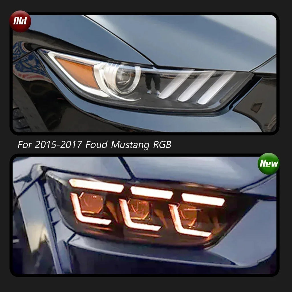 Ford Mustang VI 2015 2016 2017 RGB LED Headlights S650 Style Upgrade TYPY