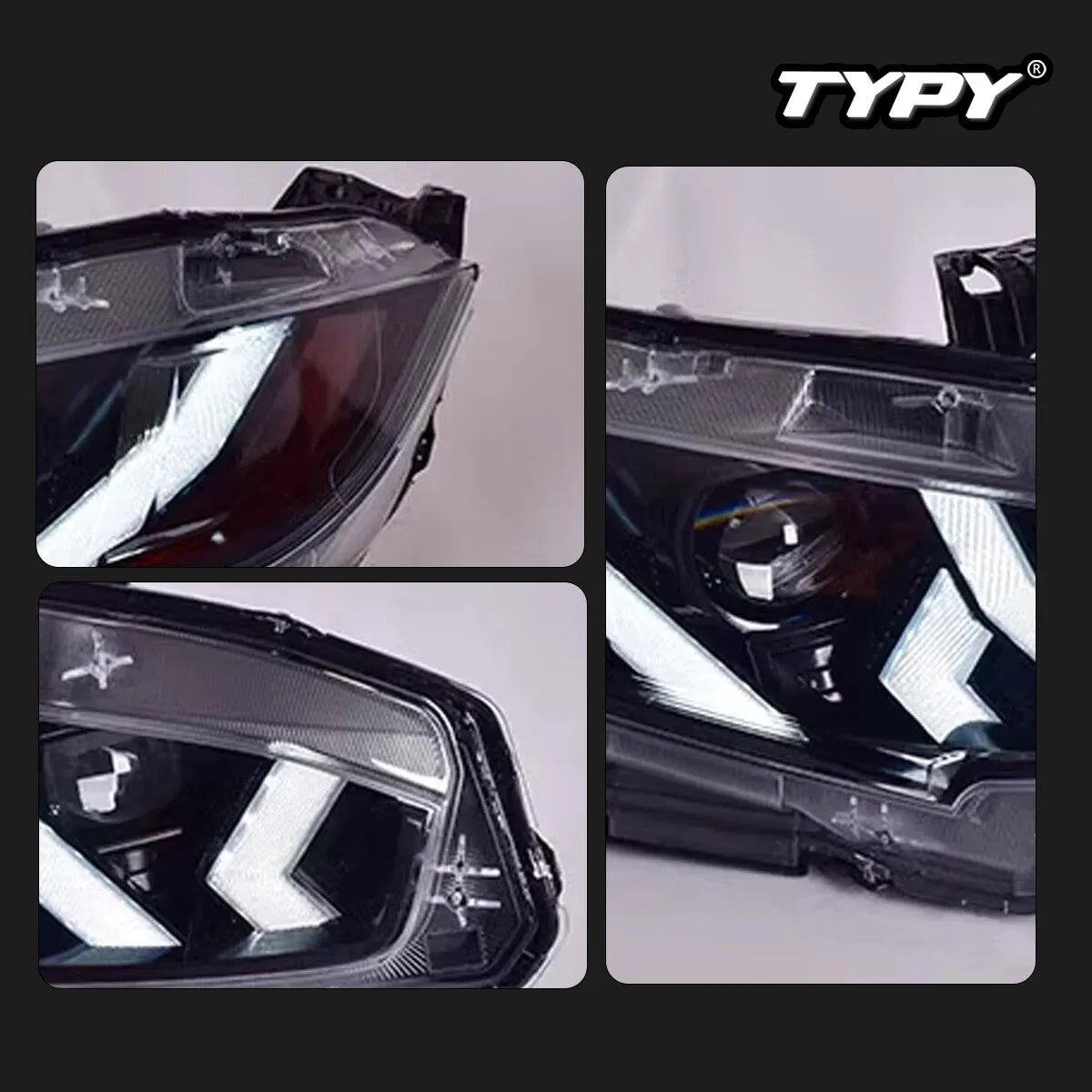 Honda Civic 2016-2021 Full LED Headlights Sequential Turn Signal TYPY
