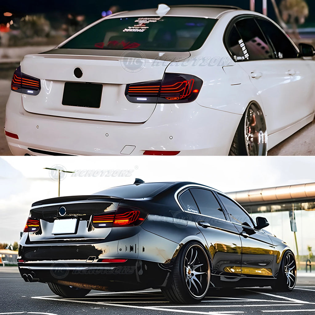 BMW 3 Series 2012-2018 F30 F80 LED Tail Lights Laser Style Smoked HCMOTIONZ