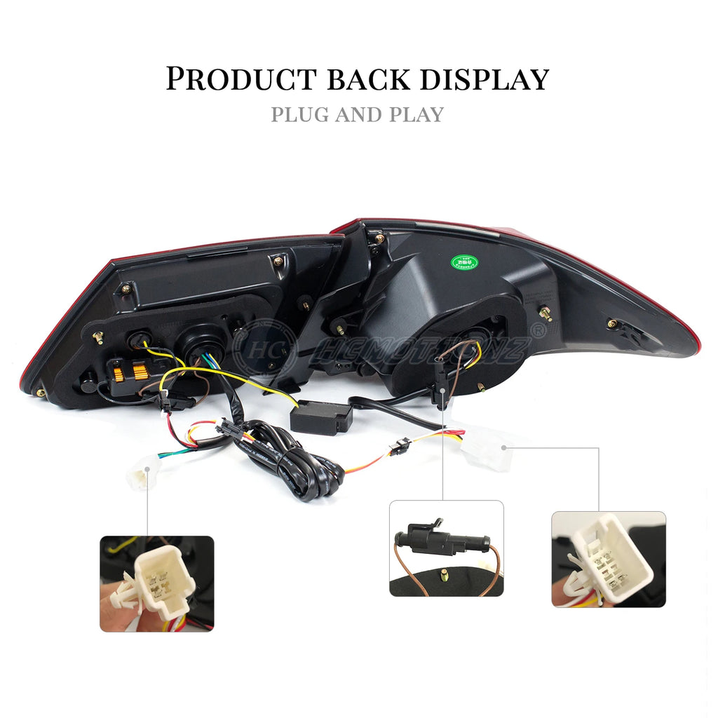 Lexus ES 5th Gen 2006-2012 LED Tail lights Red Smoked HCMOTIONZ