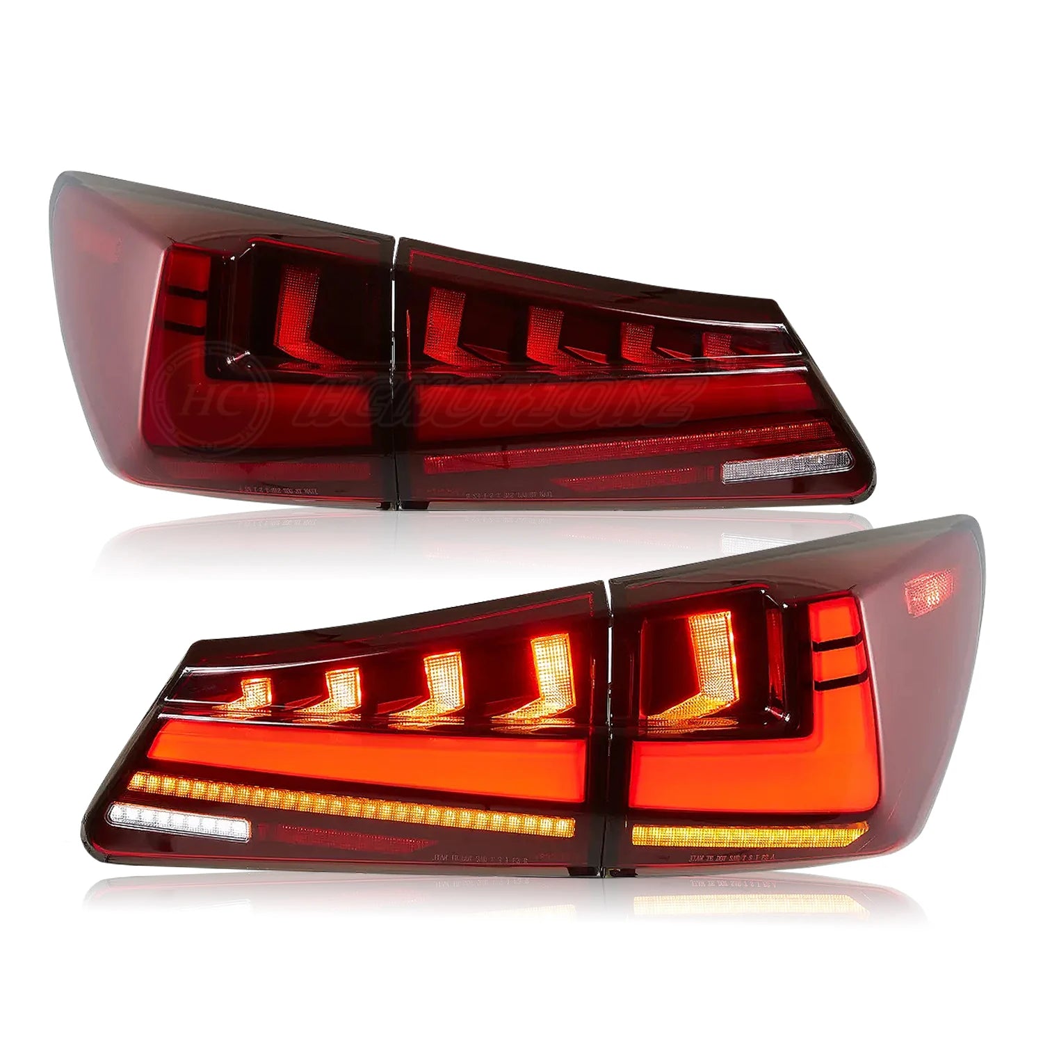 Lexus IS IS-F 2006-2013 LED Tail Lights Red Smoked HCMOTIONZ