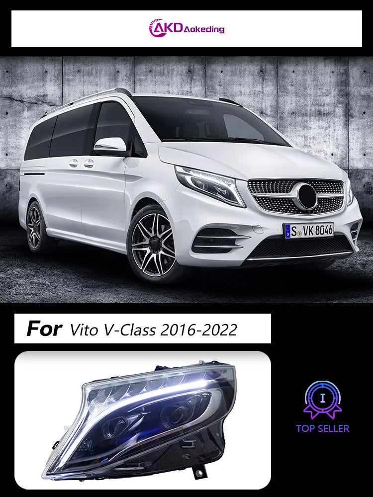 Mercedes-Benz V Class Vito W447 2013-2019 LED Headlights Dynamic Turn Signal AKD