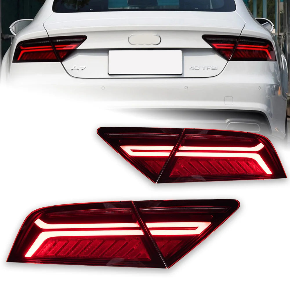 Audi A7 S7 RS7 2011-2016 LED Tail Lights Red Smoked AKD