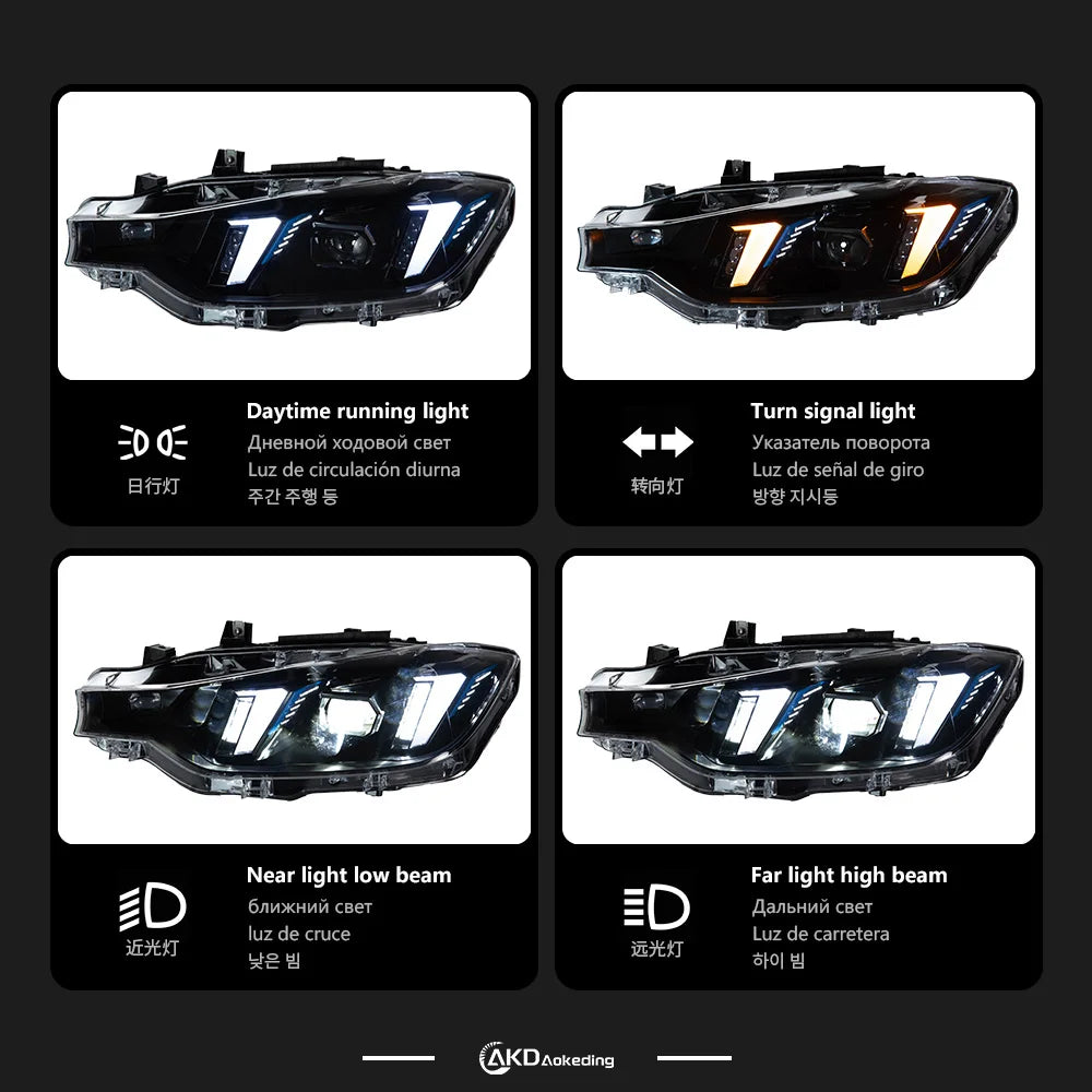 BMW 3 series F30 F31 2012-2019 LED Headlights Laser Style AKD