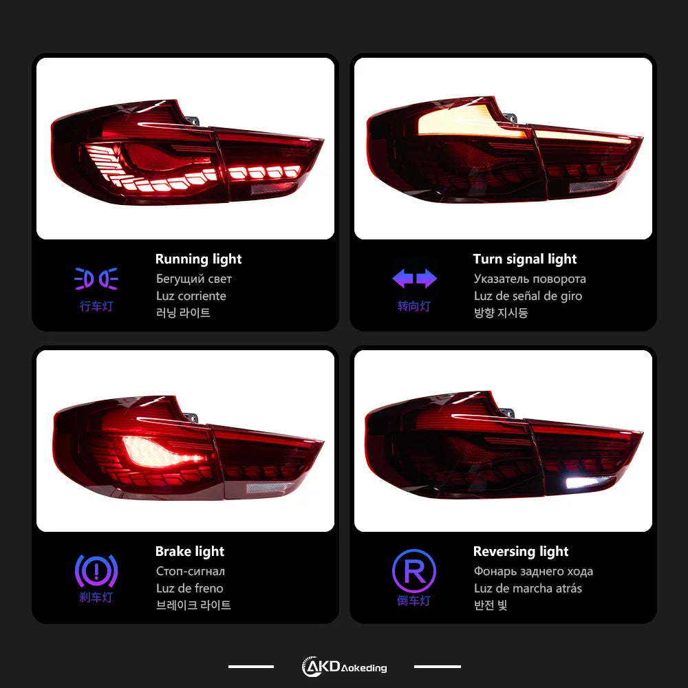 BMW 3 series 3GT F34 2009-2012 LED Tail light Red Smoked AKD