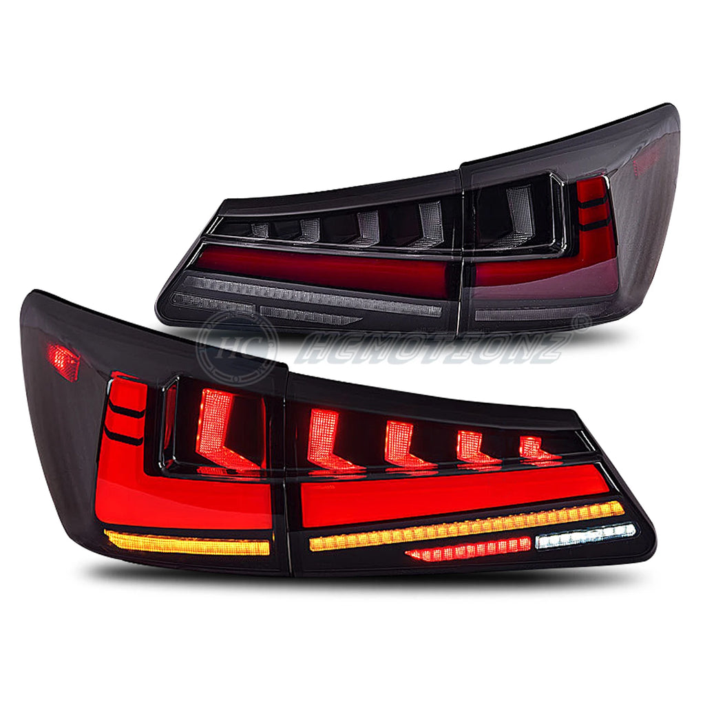 Lexus IS IS-F 2006-2013 LED Tail Lights Red Smoked HCMOTIONZ