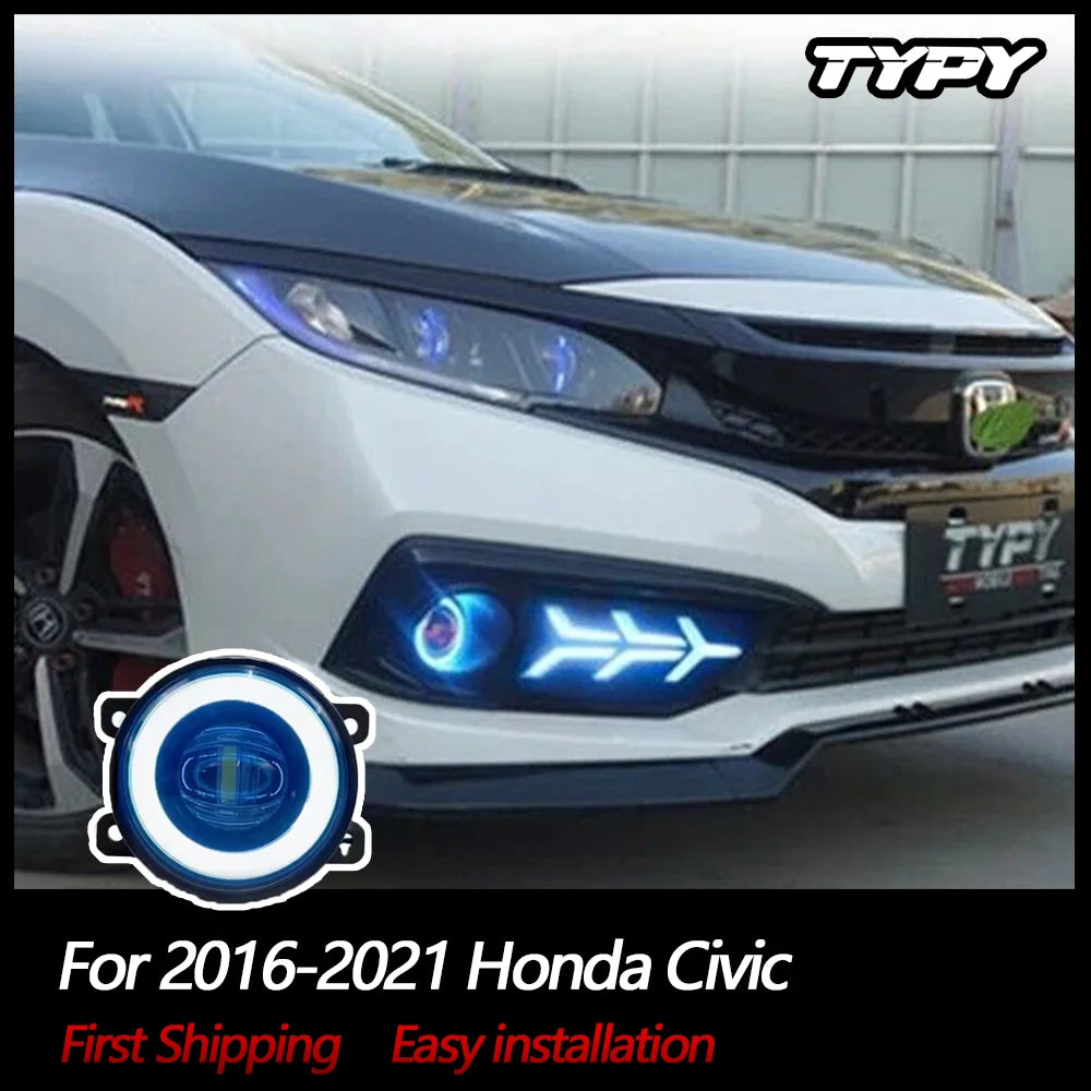 Honda Civic 2016-2021 Angel Eye Halo Projector Fog Lights TYPY