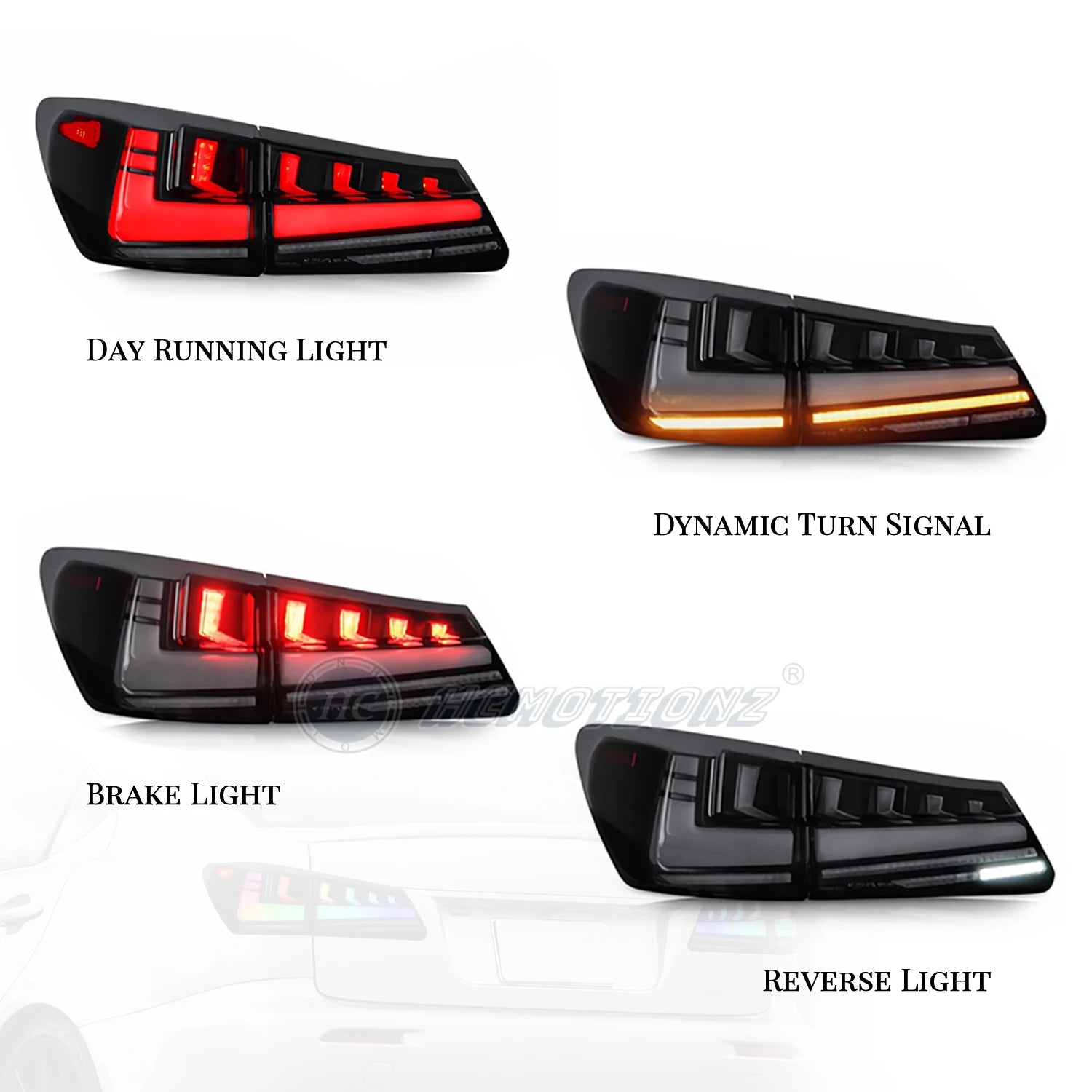 Lexus IS IS-F 2006-2013 LED Tail Lights RGB HCMOTIONZ