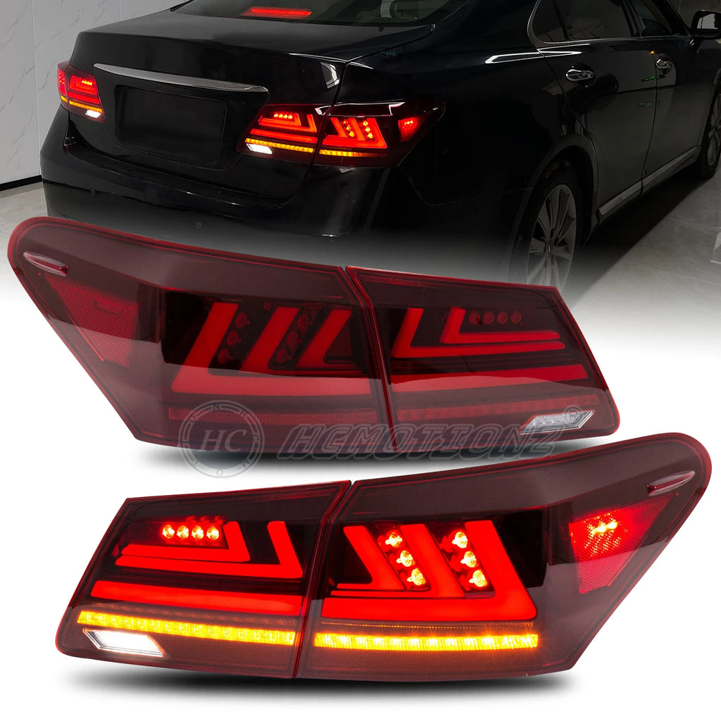 Lexus ES 5th Gen 2006-2012 LED Tail lights Red Smoked HCMOTIONZ