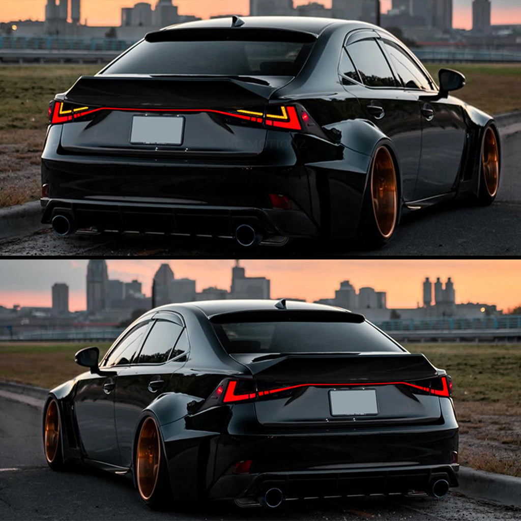Lexus IS IS-F 2014-2020 LED Tail lights Red Smoked Clear HCMOTIONZ