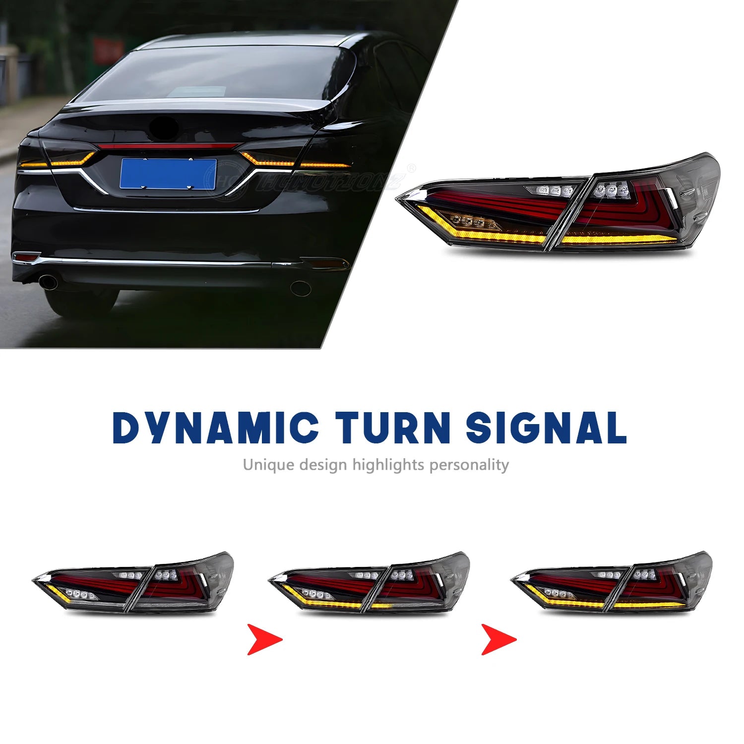 Toyota Camry 2018-2021 LED Tail Lights Smoked HCMOTIONZ