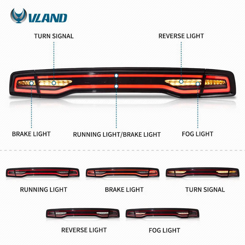 Dodge Charger 7th 2011-2014 Tail Lights Modern Style VLAND
