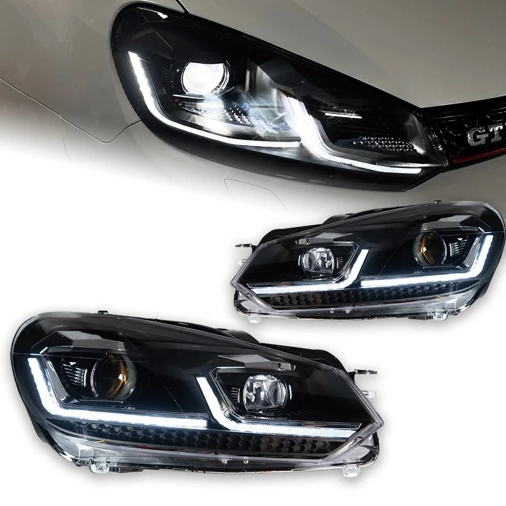 Volkswagen VW Golf 6 2009-2012 Lampy przednie reflektory LED Komplet AKD