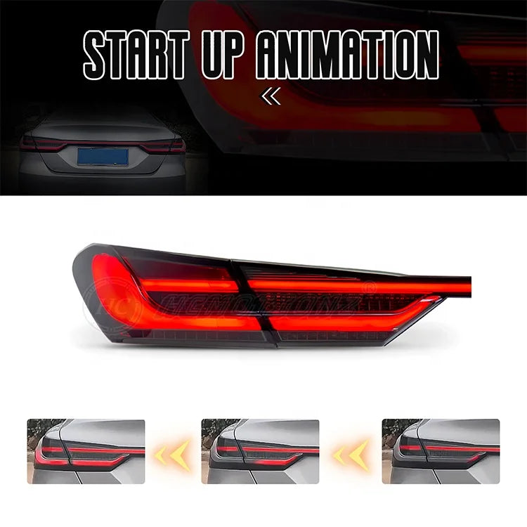 Toyota Camry 2018-2023 LED Tail Lamps Assembly with Middle Light HCMOTIONZ
