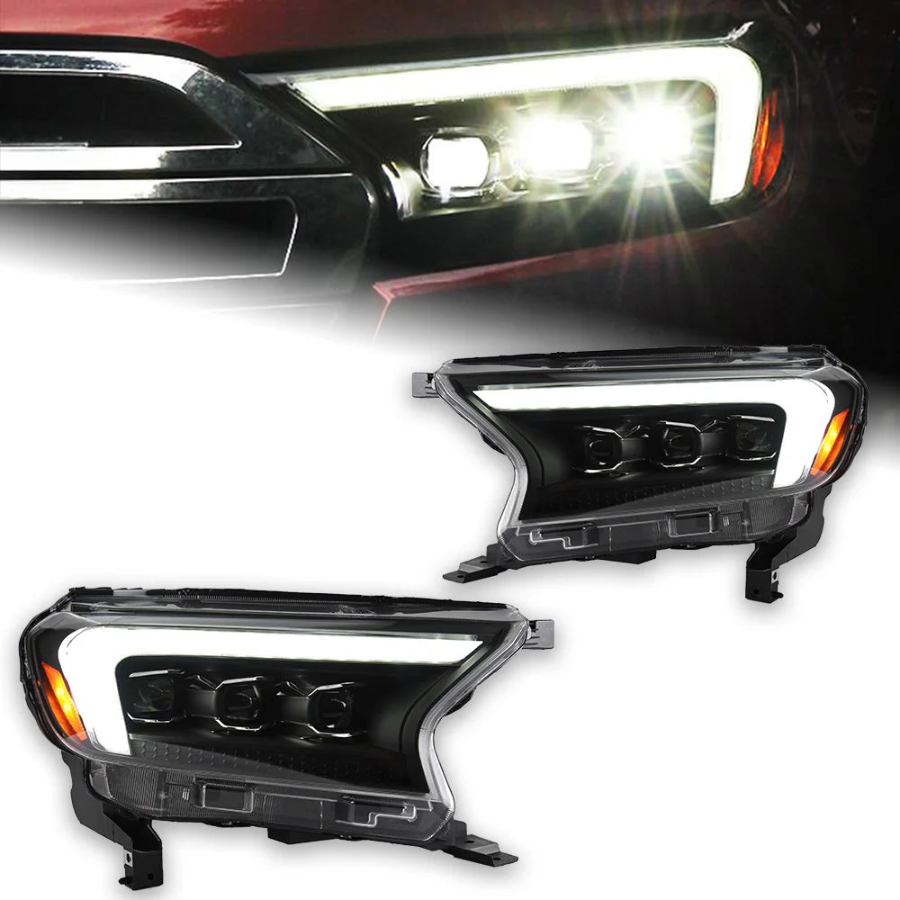 Ford Ranger 2016-2021 Reflektory LED Projektorowe Soczewki AKD Nowoczesny Styl