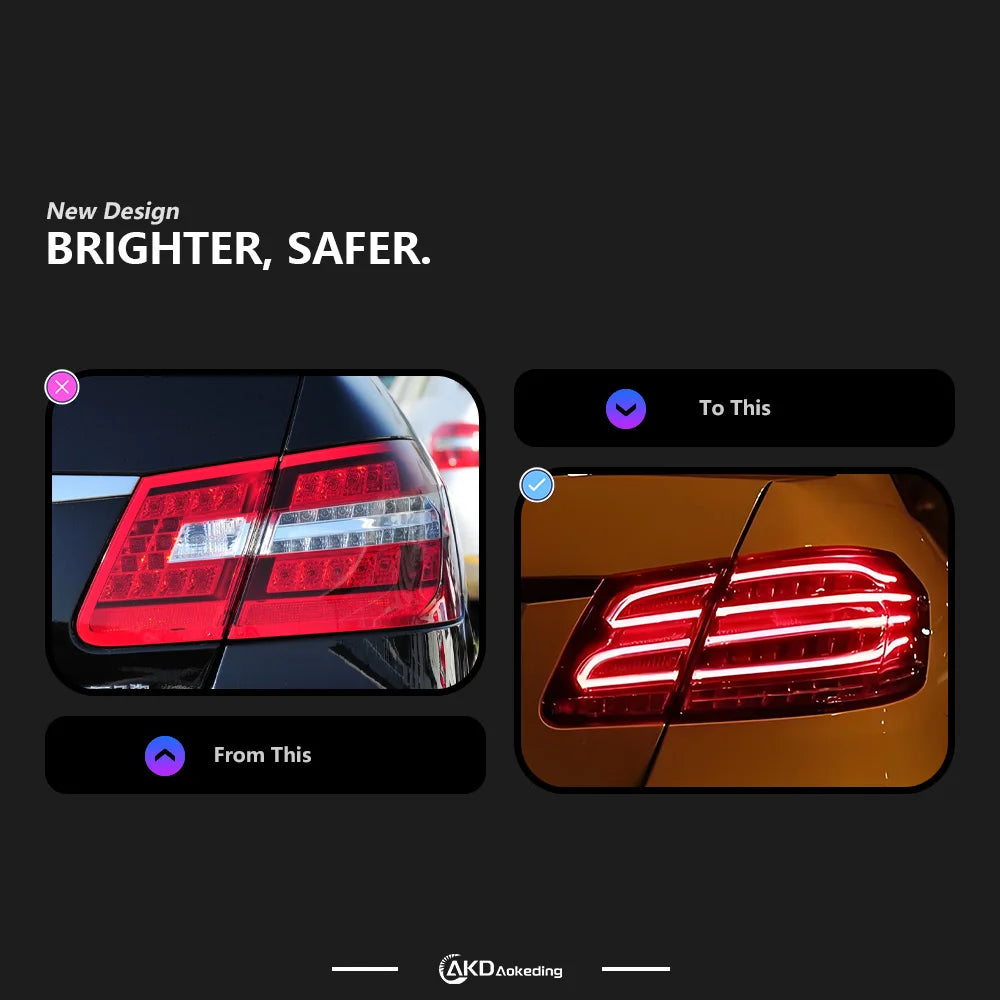 Mercedes-Benz E Class W212 2009-2012 LED Tail lights Modern style Red Smoked AKD