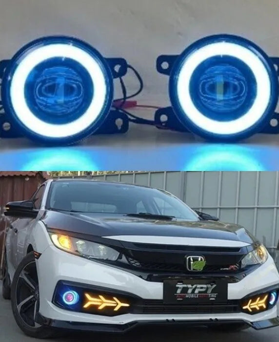 Honda Civic 2016-2021 Angel Eye Halo Projector Fog Lights TYPY