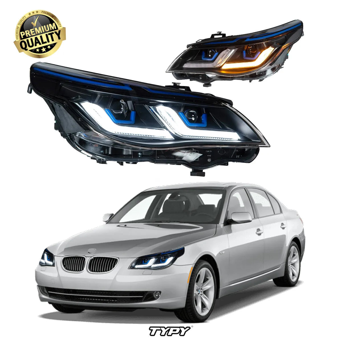 BMW 5 Series E60 E61 2005-2010 LED Headlights Upgrade TYPY