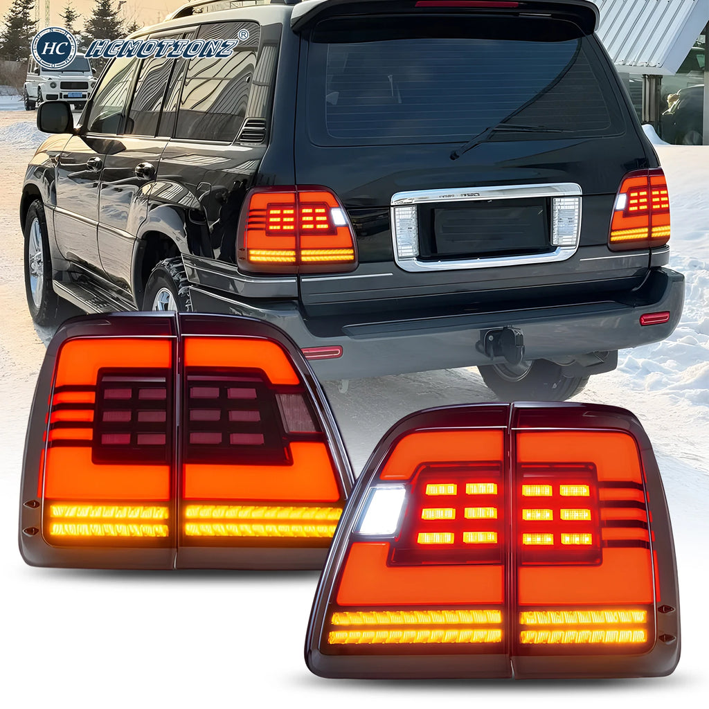 Lexus LX series 2nd Gen 1998-2007 LED Tail lights Red Smoked HCMOTIONZ