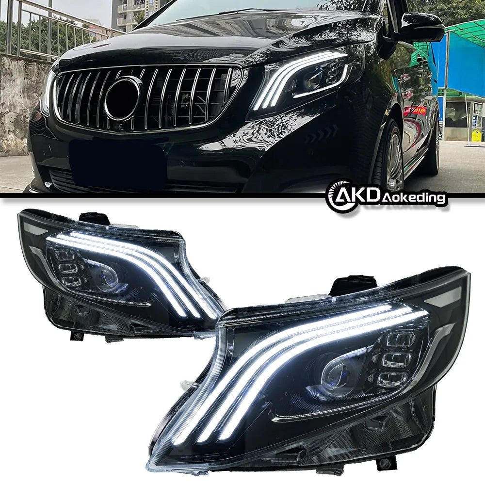 Mercedes-Benz V Class Vito W447 2015-2019 Lampy przednie reflektory LED Komplet AKD