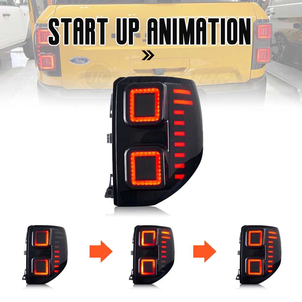 Ford Bronco Sport 2021-2023 LED Tail Lights Sequential Turn Signals Smoked HCMOTIONZ