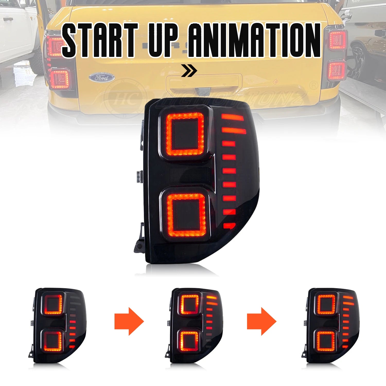 Ford Bronco Sport 2021-2023 LED Tail Lights Sequential Turn Signals Smoked HCMOTIONZ