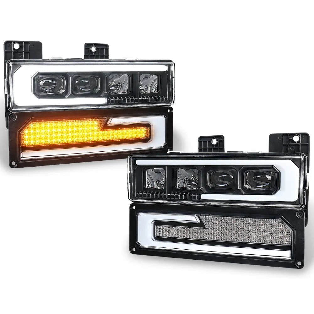 Chevy Chevrolet GMT-400 C/K 1500 2500 3500 1988-1998 LED Headlights + Turn Signal OVOVS