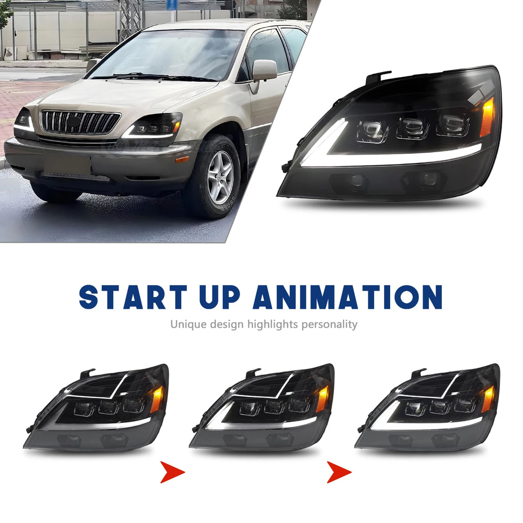 Lexus RX series 1st Gen 1998-2002 Full LED Headlights set HCMOTIONZ