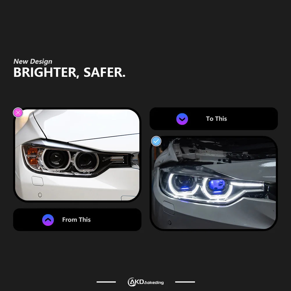 BMW 3 series F30 F31 2012-2019 LED Headlights Projector Lens Laser Style AKD