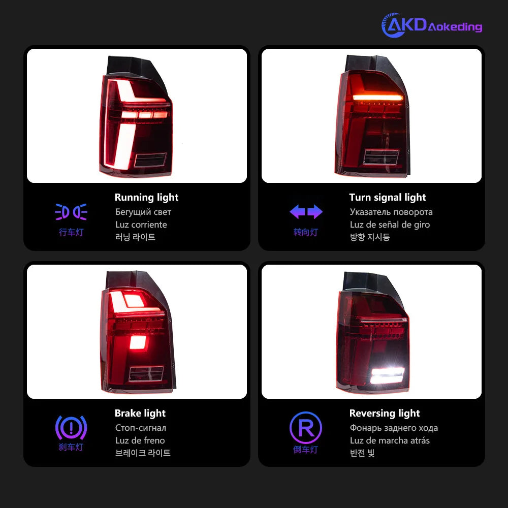 VW Volkswagen T6 Multivan Cavavelle 2015-2021 LED Tail Lights  Modern Style AKD