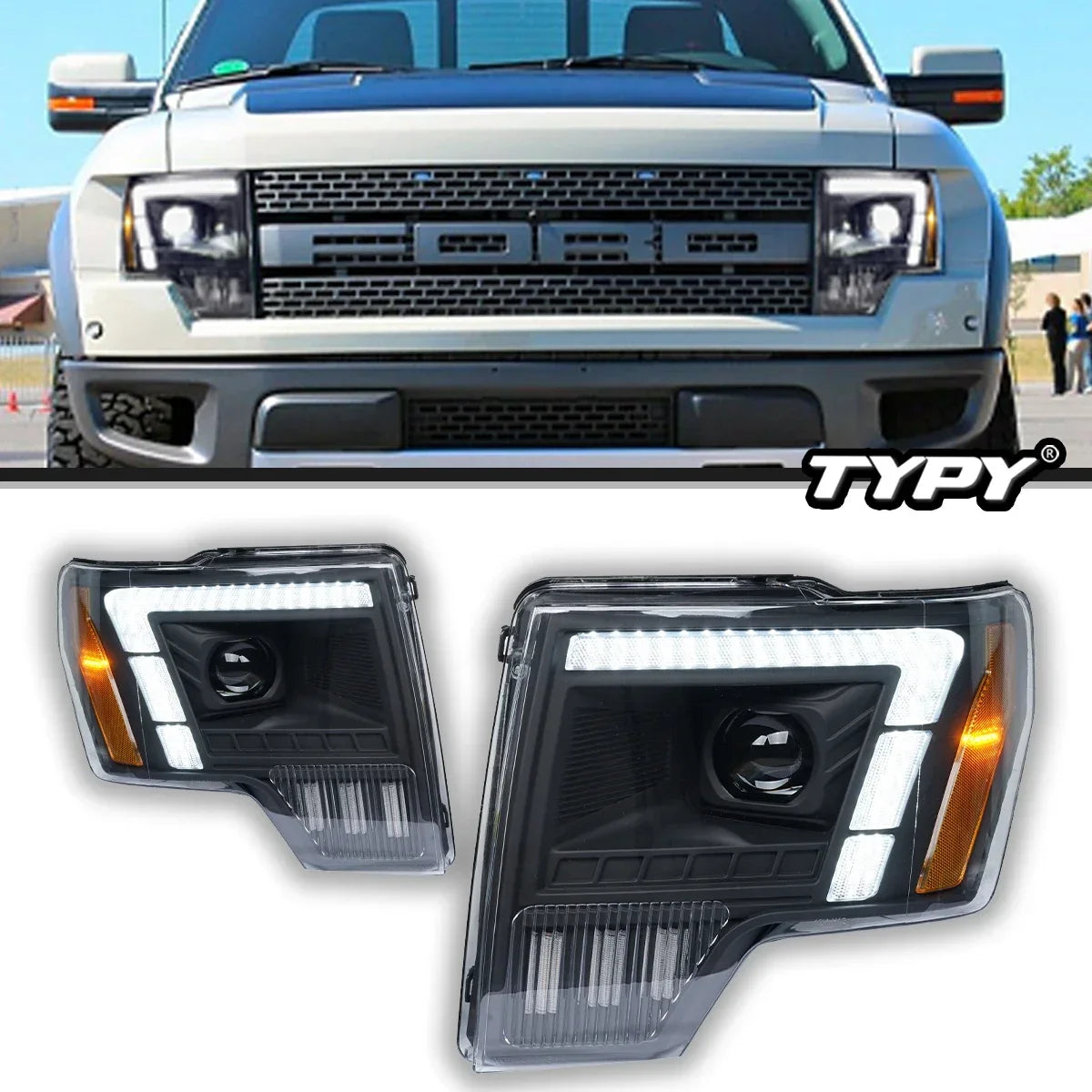Ford F150 2007-2014 LED Headlights Projetor Head Lamp TYPY