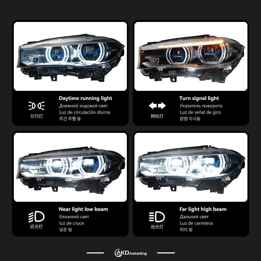 BMW X5 F15 2014-2018 Zestaw reflektorów LED Laser Style AKD