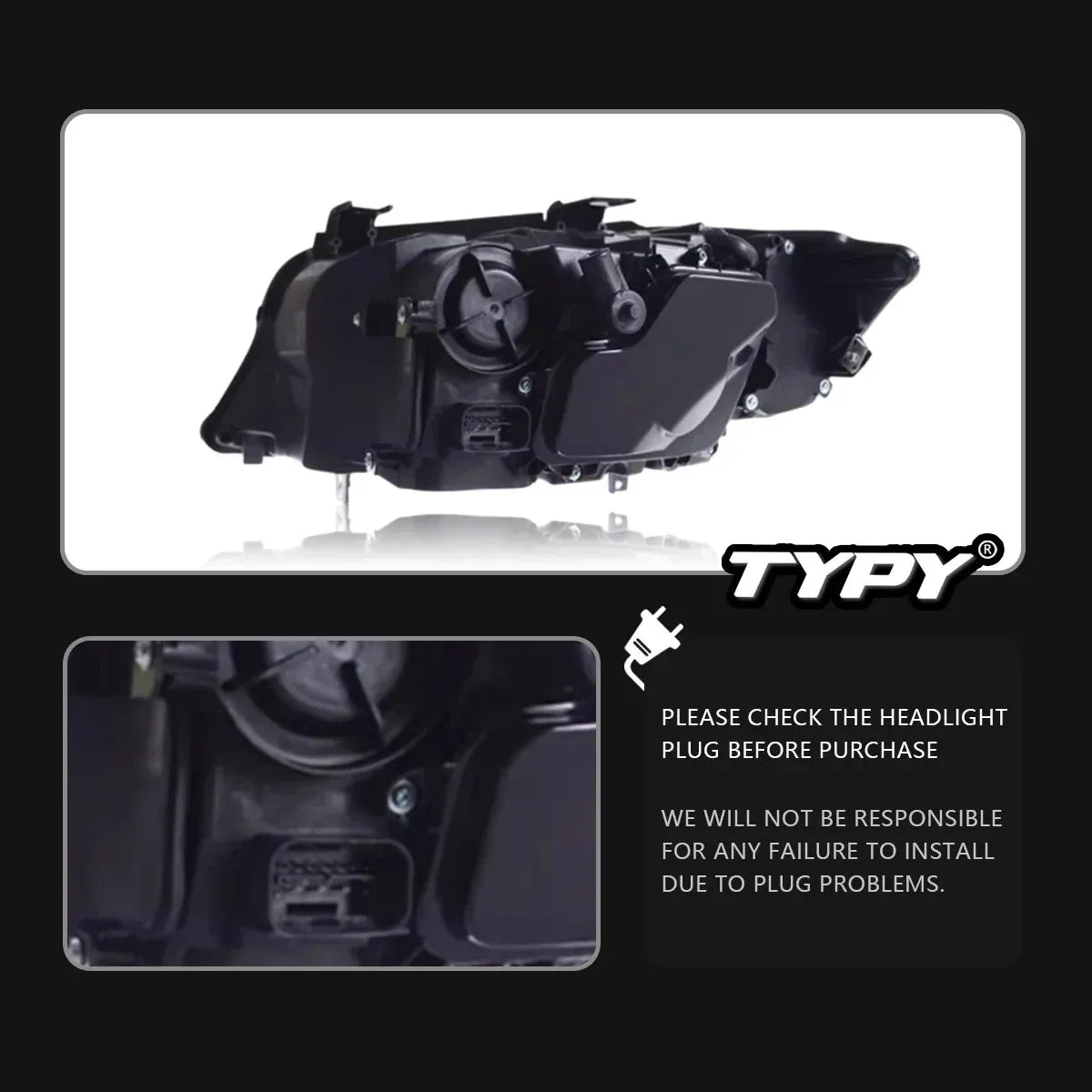 BMW 3 series E90 E91 2005-2012 LED Headlight Projector Lens TYPY