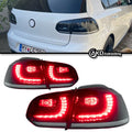 VW Volkswagen Golf 6 2009-2012 LED Tail lights modern style Red Smoked AKD