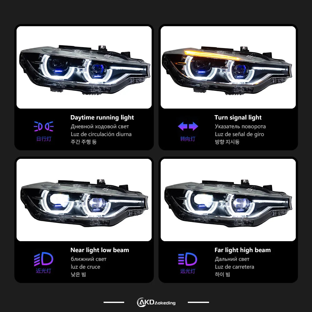BMW 3 series F30 F31 2012-2019 LED Headlights Projector Lens Laser Style AKD