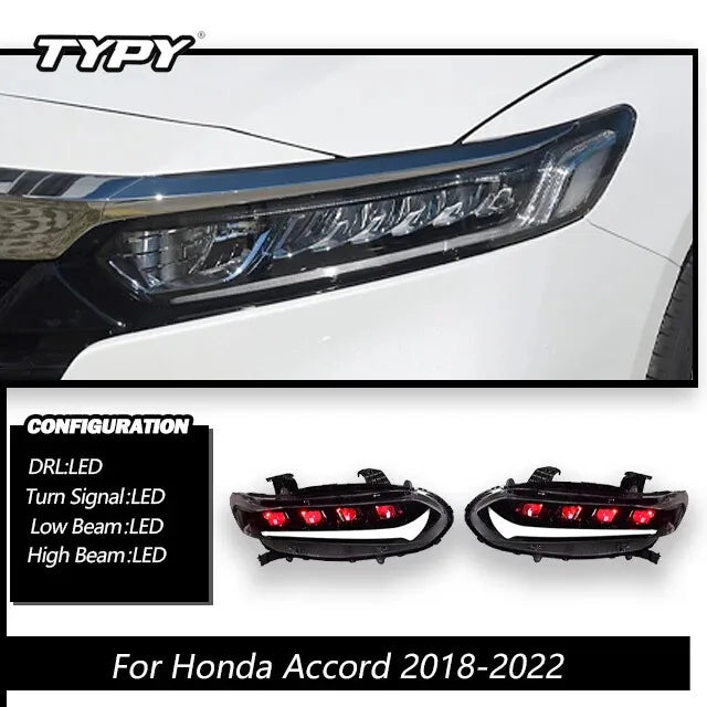 Honda Accord 2018-2022 LED RGB Projector Headlights Demon Eye TYPY
