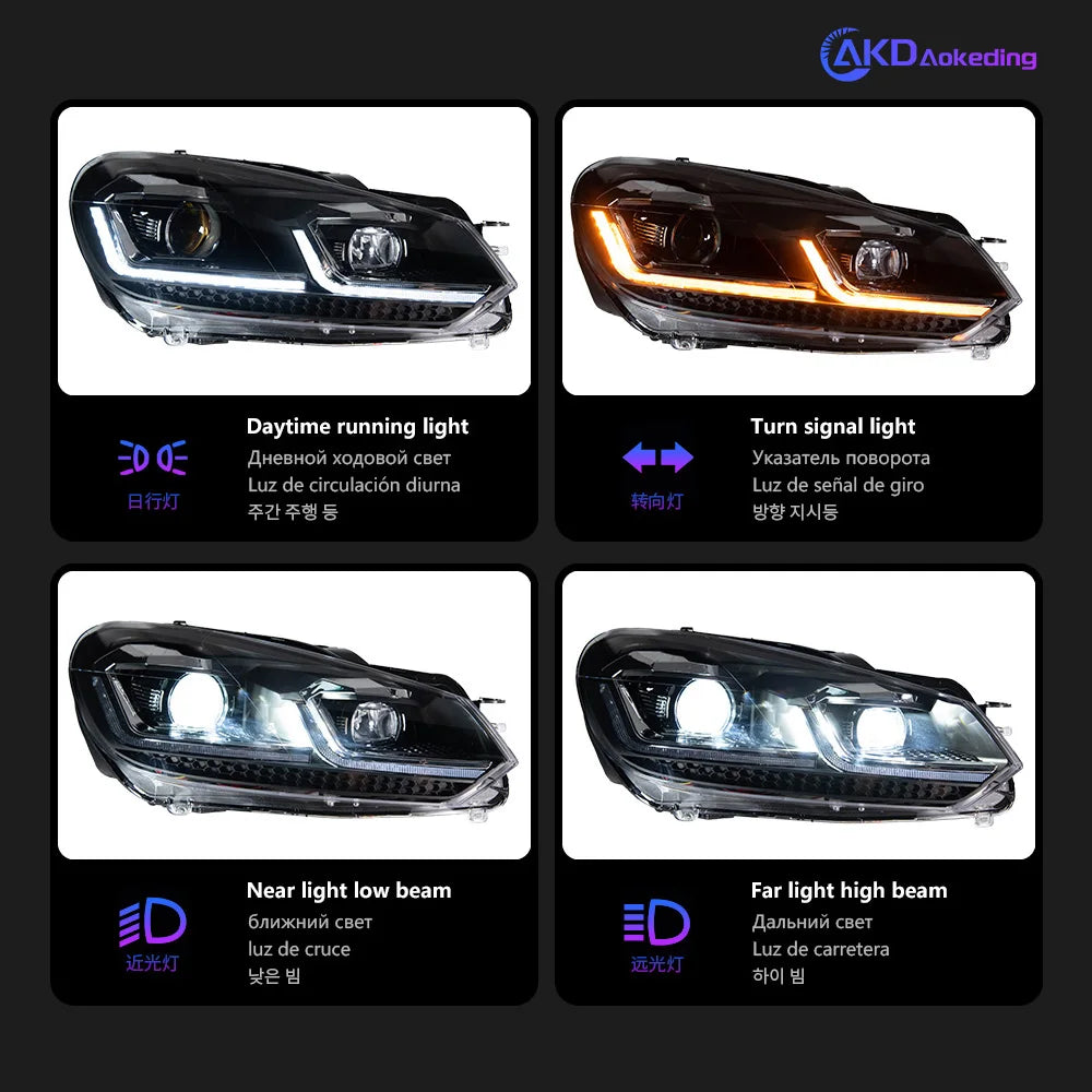 VW Volkswagen Golf MK6 2009-2012 LED Headlights Upgrade AKD