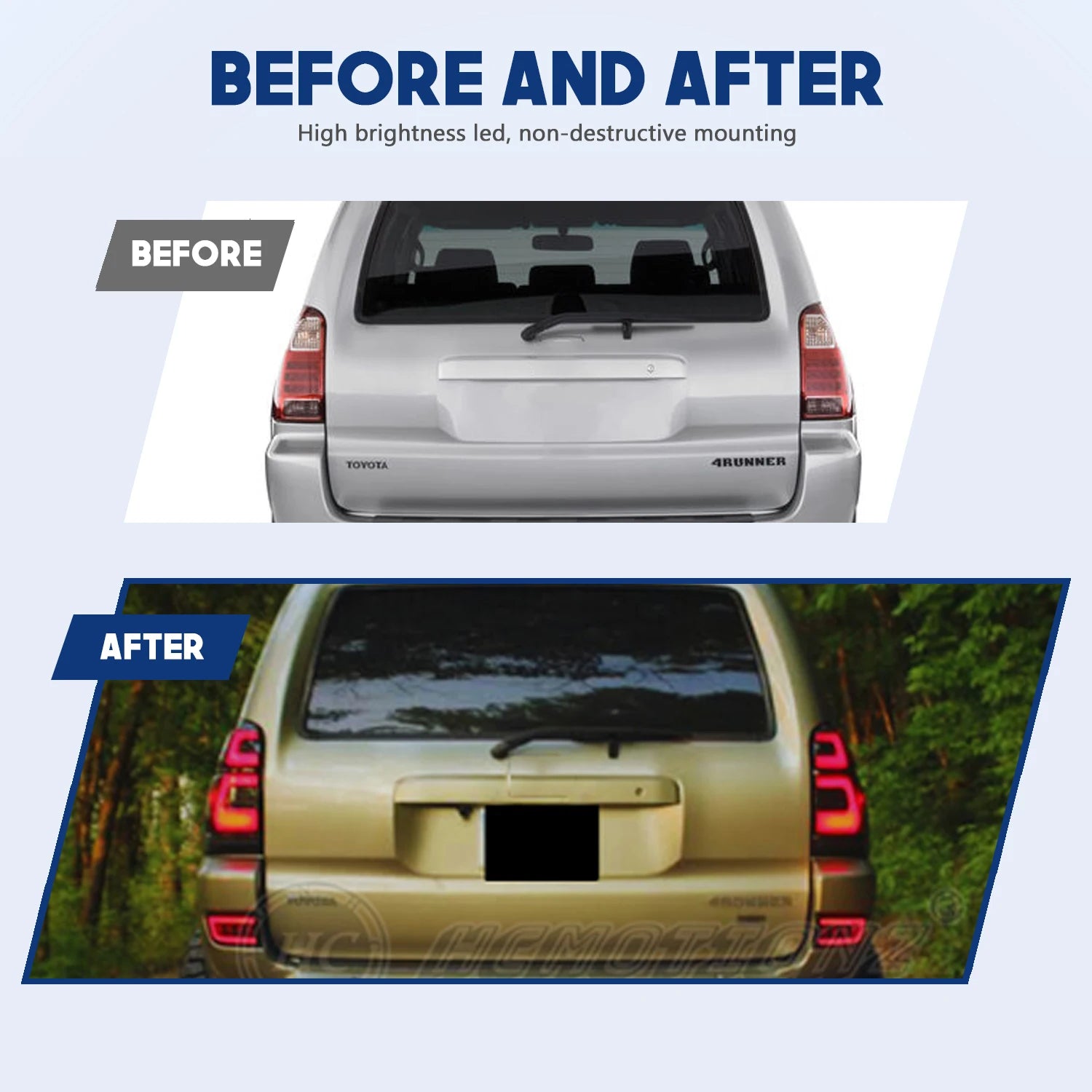 Toyota 4Runner 4th gen 2003-2009 LED Tail lights Smoked Red HCMOTIONZ