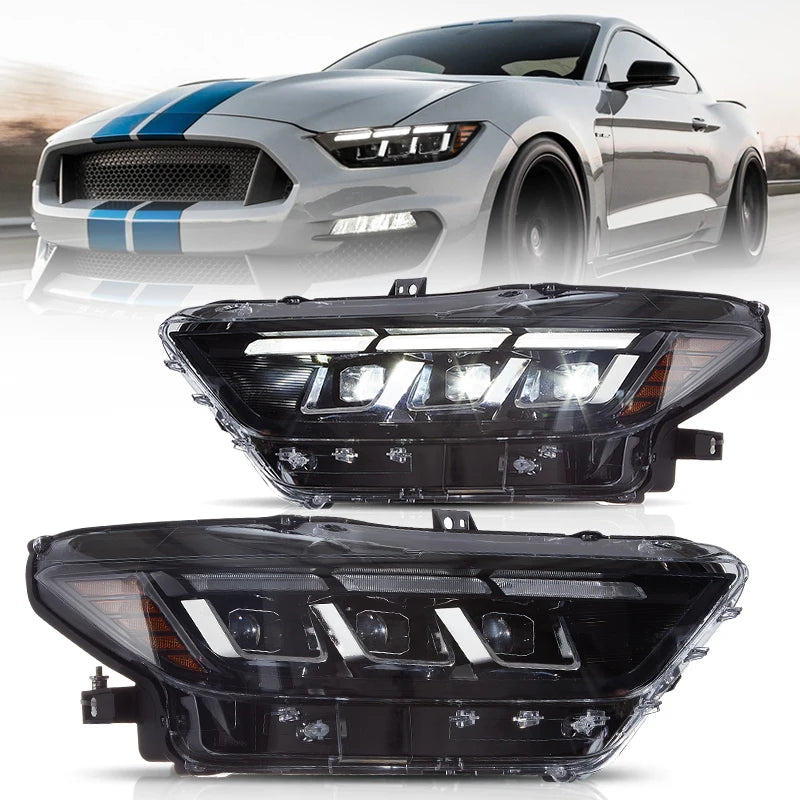 Ford Mustang VI 2015-2017 LED Headlights S650 Style Upgrade VLAND