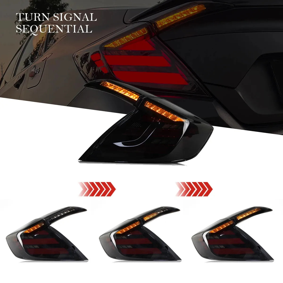 Honda Civic Sedan 10th 2016-2021 LED Sequential Tail Lights TYPY