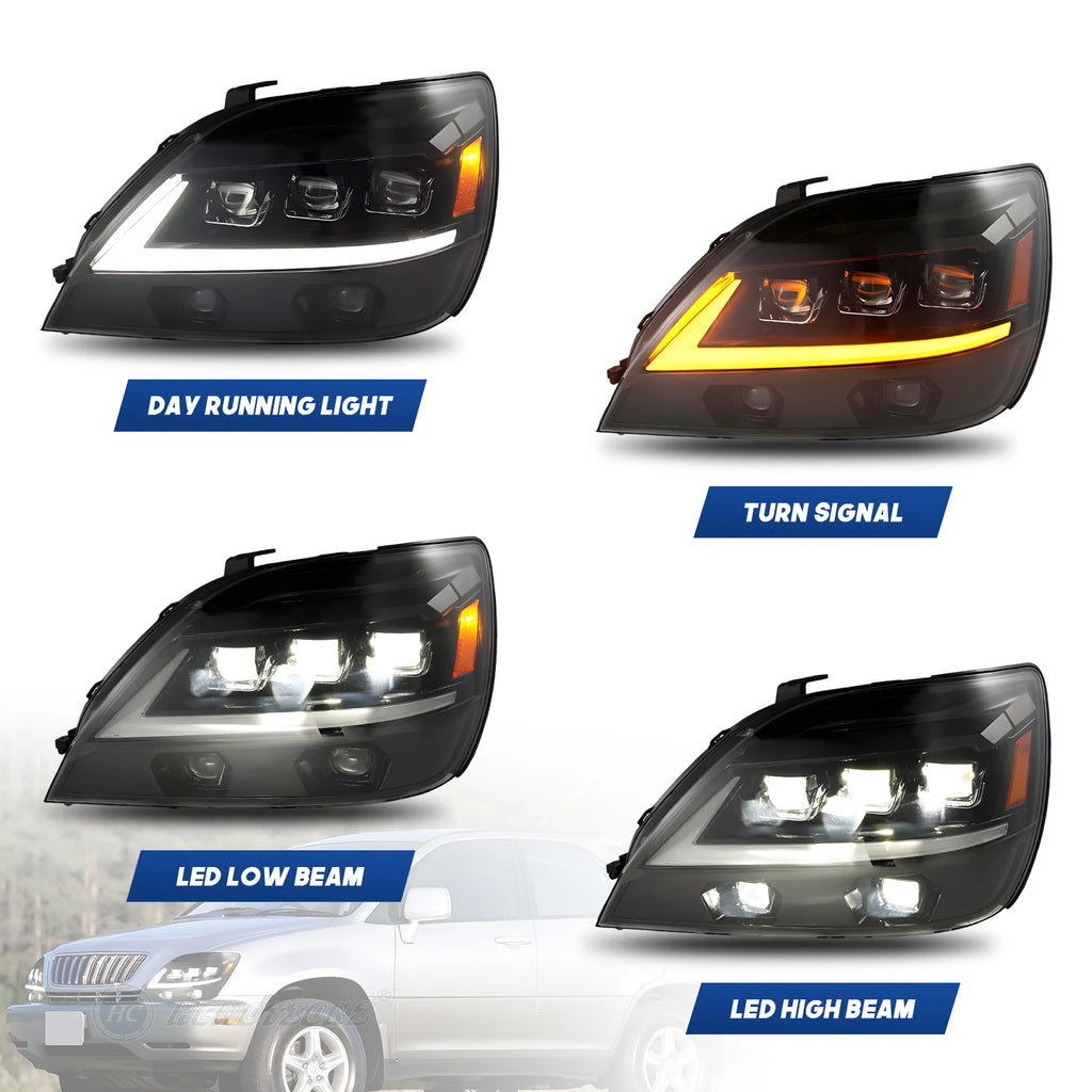 Lexus RX series 1st Gen 1998-2002 Full LED Headlights set HCMOTIONZ