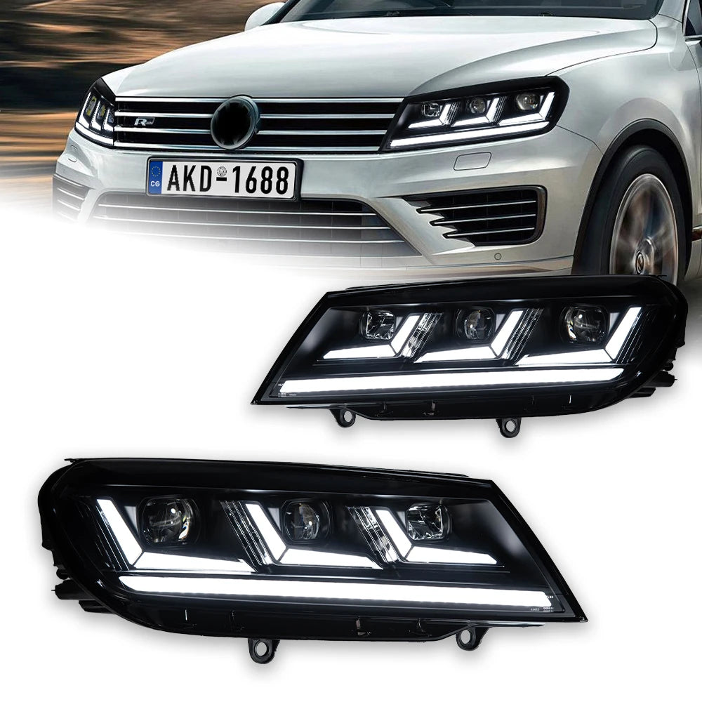 VW Volkswagen Touareg 2016-2019 LED Headlights Modern Look AKD