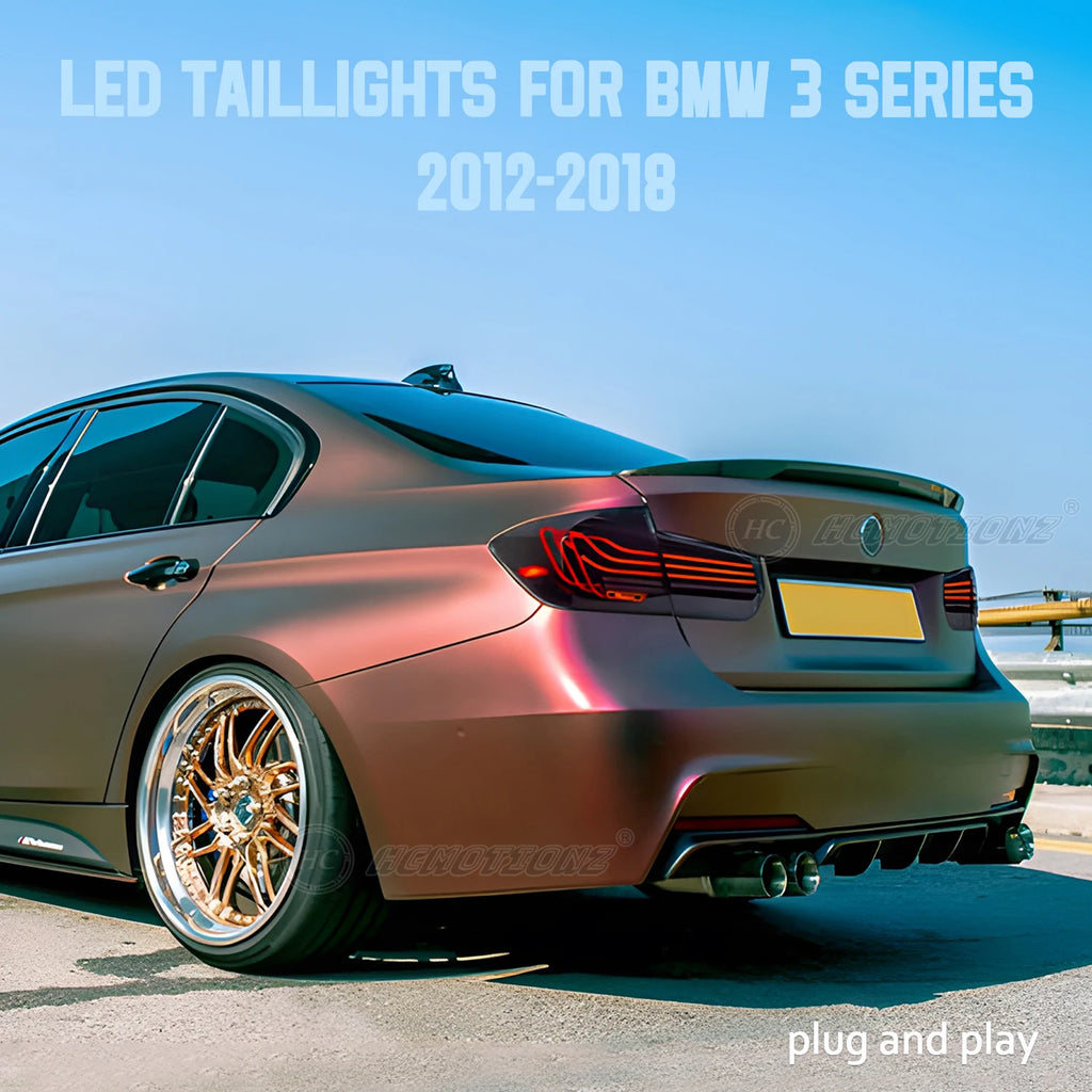 BMW 3 Series 2012-2018 F30 F80 LED Tail Lights Laser Style Smoked HCMOTIONZ