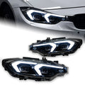 BMW 3 series F30 F31 2012-2019 LED Headlight Projector Lens Black Version AKD