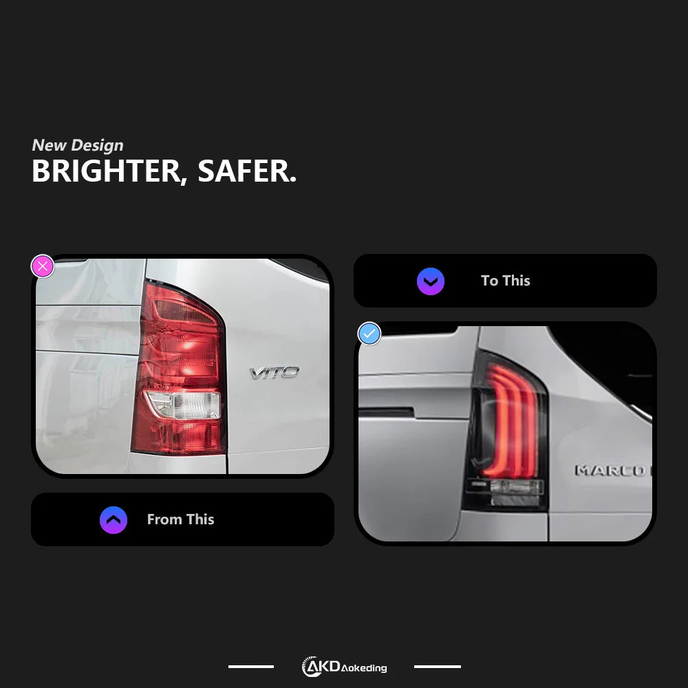 Mercedes-Benz V Klasa Vito W447 2016-2021 Lampy tylne LED komplet AKD