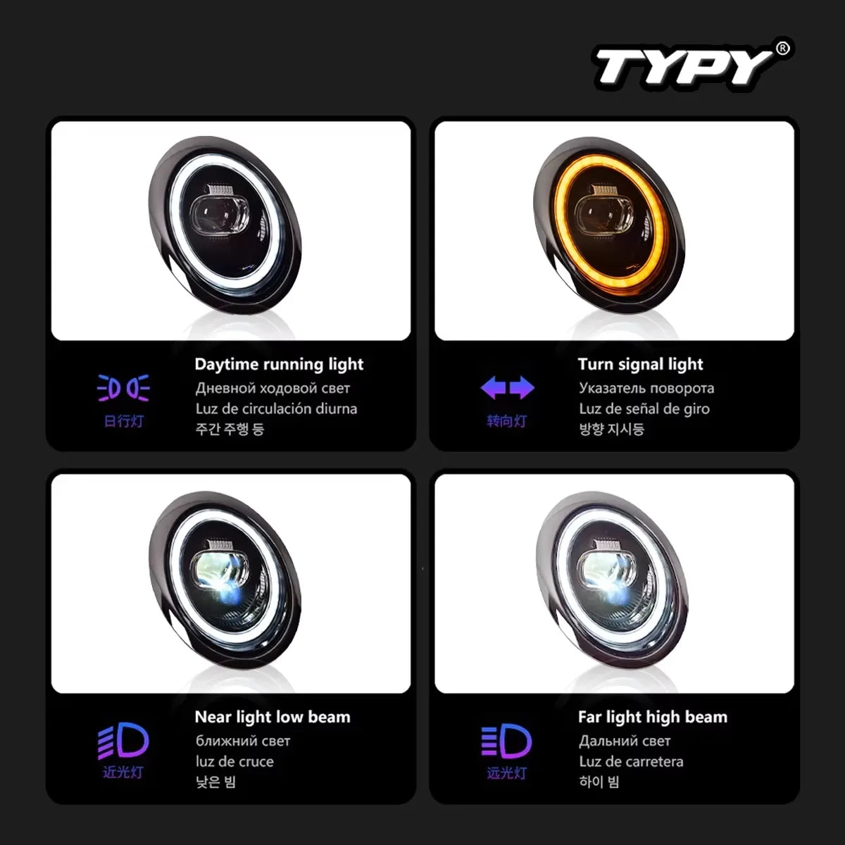 BMW Mini R50 2001-2007 LED Heqadlights Turn Signals Daytime Running Lights TYPY