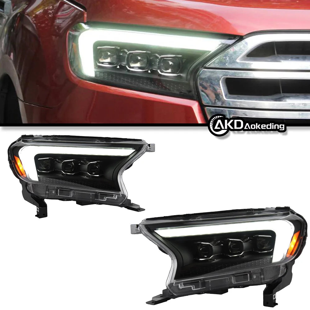 Ford Ranger 2016-2021 LED Headlights Projector Lens Modern Style AKD