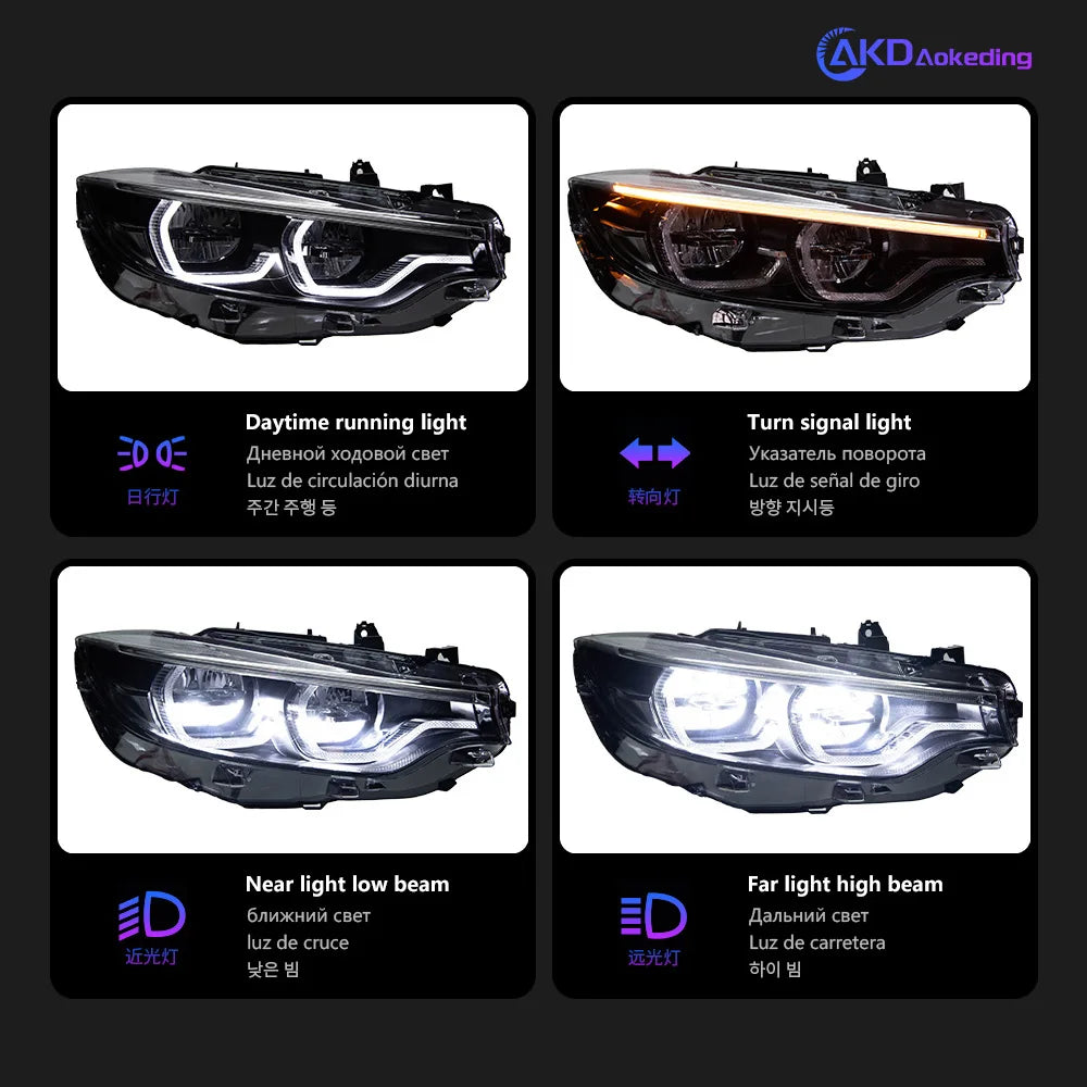 BMW 4 series F32 F33 F36 F80 F82 F83 M4 2013-2019 LED Headlights AKD