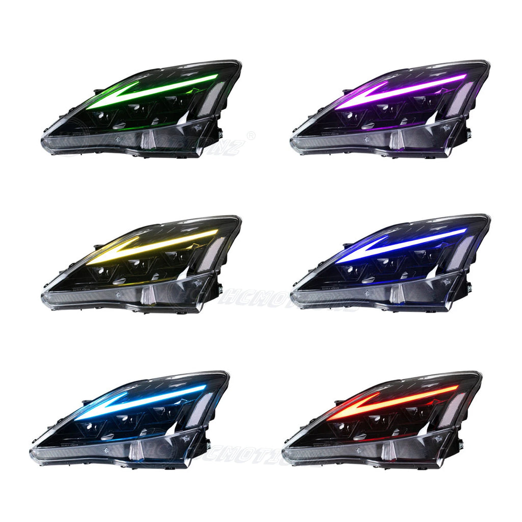 Lexus IS IS-F 2006-2013 LED Headlights RGB Plug and Play HCMOTIONZ